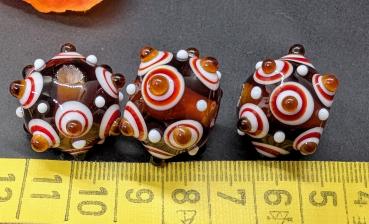 Preview: Augenperle topas rot weiß