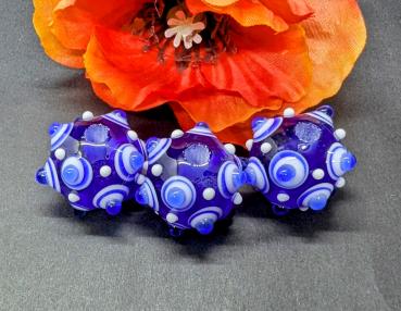 Preview: Augenperle blau weiß cobalt