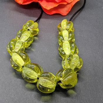 Preview: Perlenset 10 + 1 Apfelgelb transparent