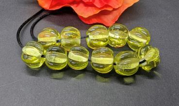 Preview: Perlenset 10 + 1 Apfelgelb transparent