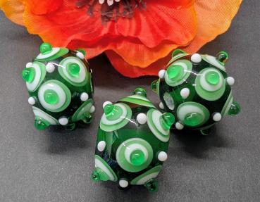 Preview: Augenperle Smaragd grün weiß