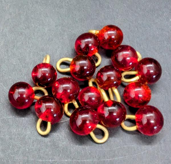 Glass button red