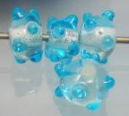 Tupfenperlen Aqua und Türkis transparent